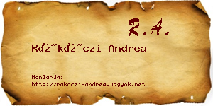 Rákóczi Andrea névjegykártya